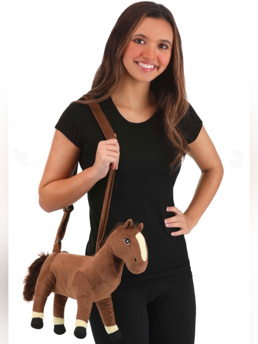 Plush Brown Horse Costume Cosplay Companion Bag Purse Stuffed Animal Toy New!